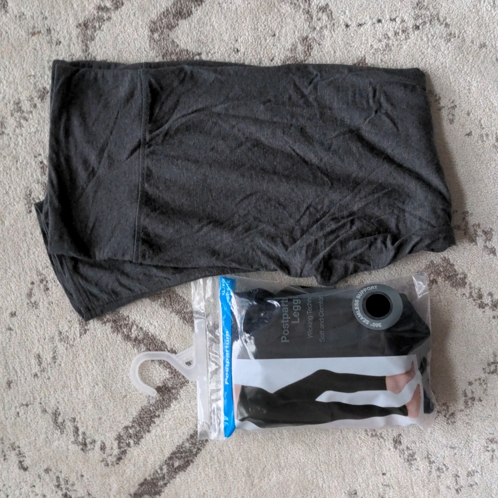Postpartum leggings and pants.